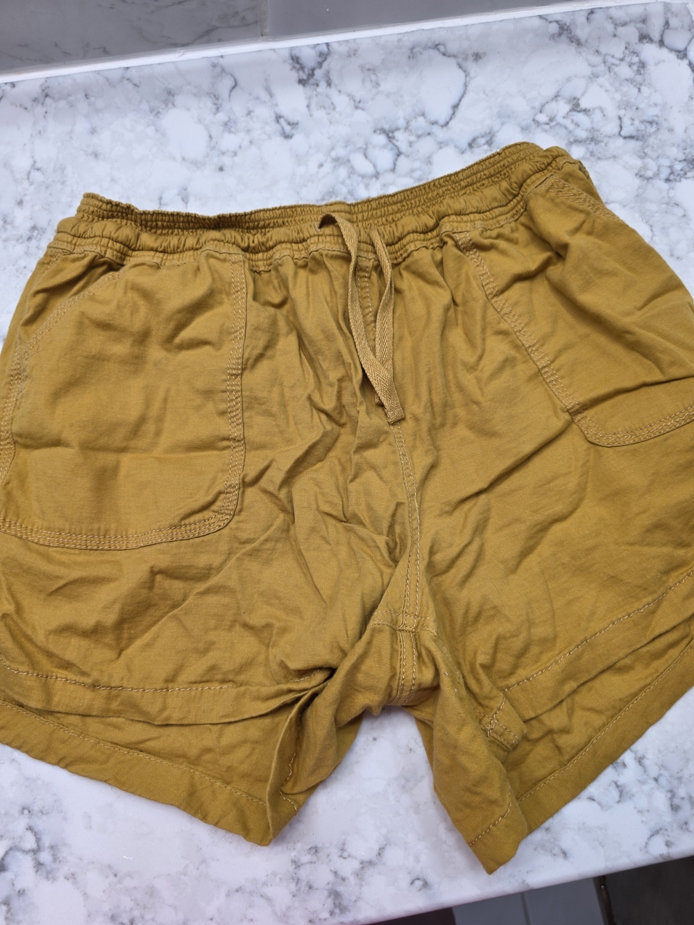 Market & Spruce Men's Mustard Drawstring Cotton Shorts